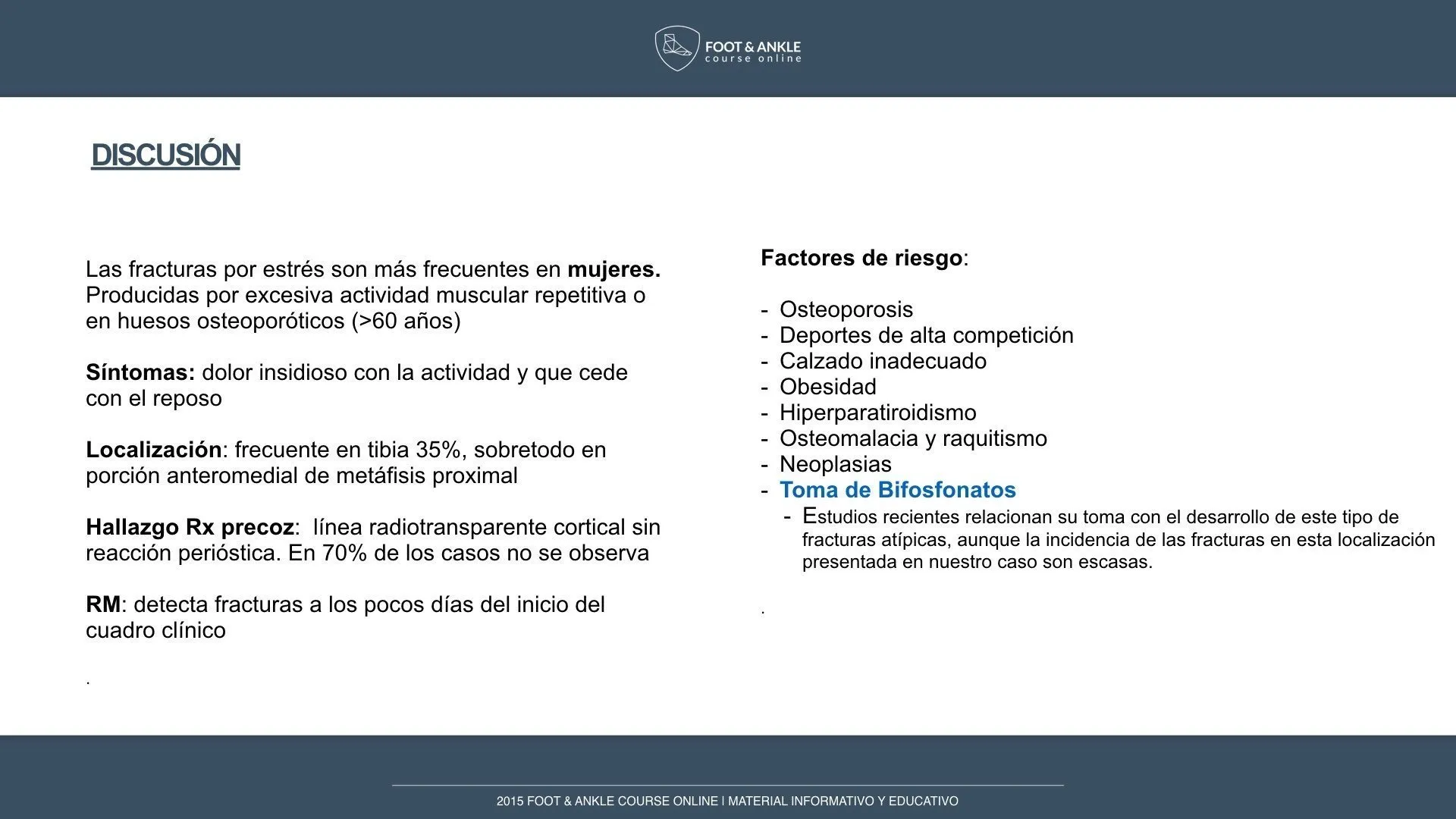 Fractura de estrés en metafisis tibia distal .006